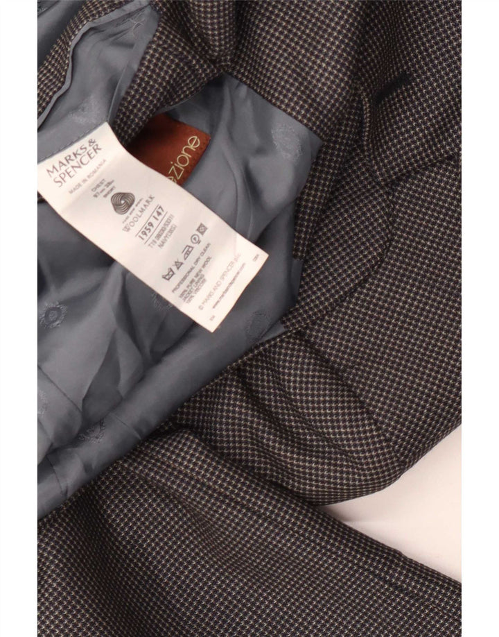Giacca blazer corta da uomo Marks & Spencer UK 38 medio blu navy geometrico