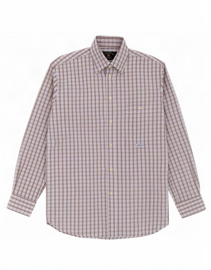 Camicia da uomo Amerigo Vespucci Taglia 40 Cotone a quadri blu medio