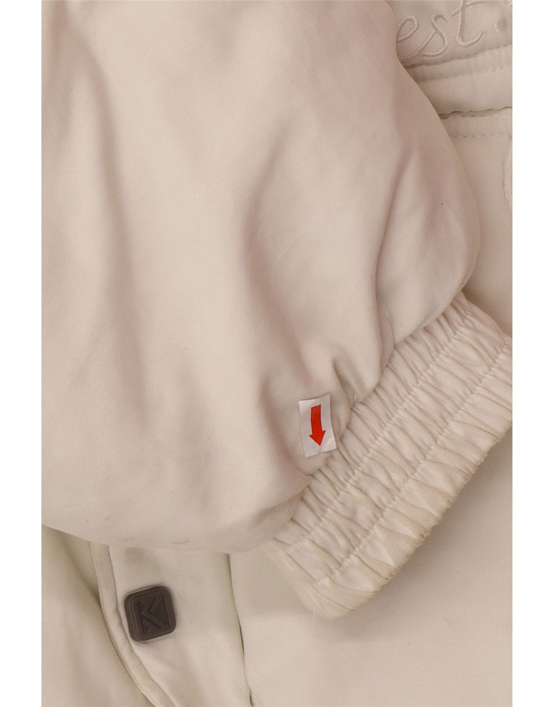 KARL KANI Giacca imbottita con cappuccio con grafica da uomo UK 44 2XL Poliestere bianco