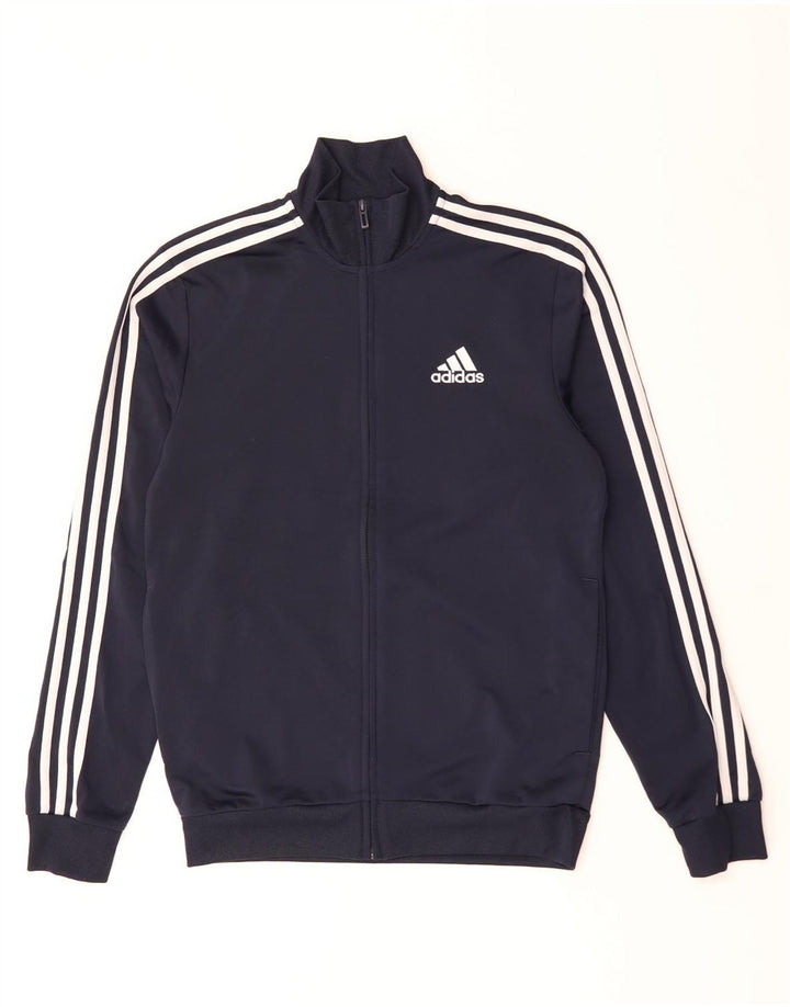 Giacca da ginnastica da uomo ADIDAS piccola in poliestere blu navy
