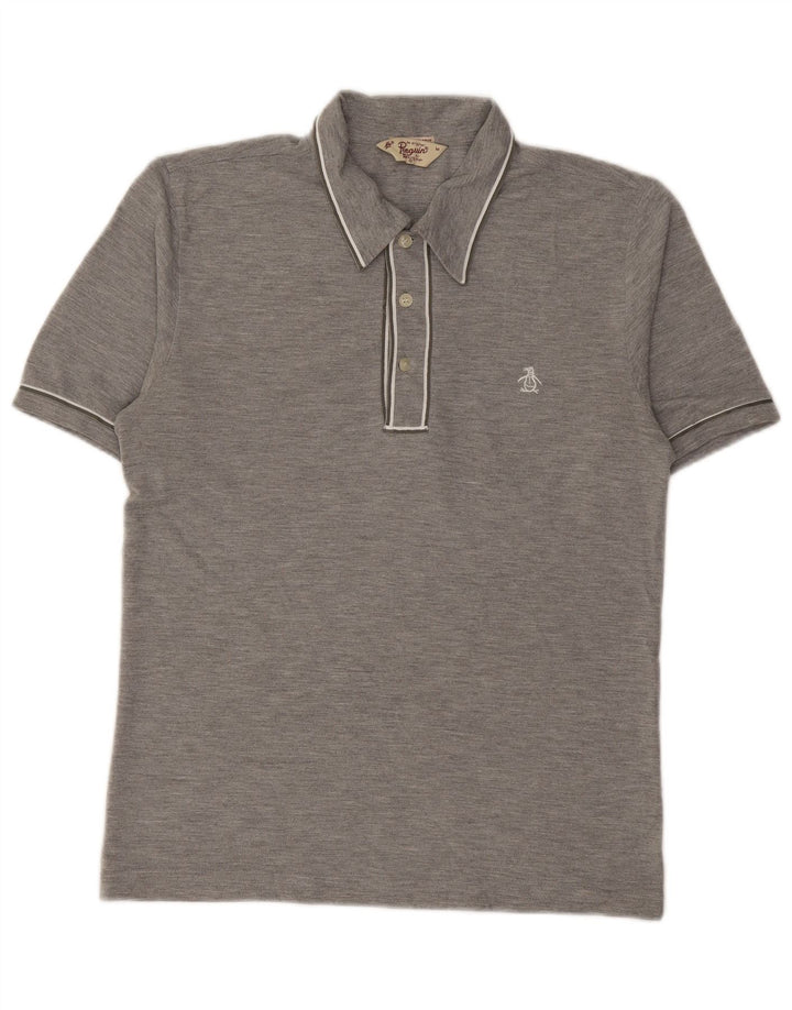 PENGUIN Polo da uomo in cotone screziato grigio medio