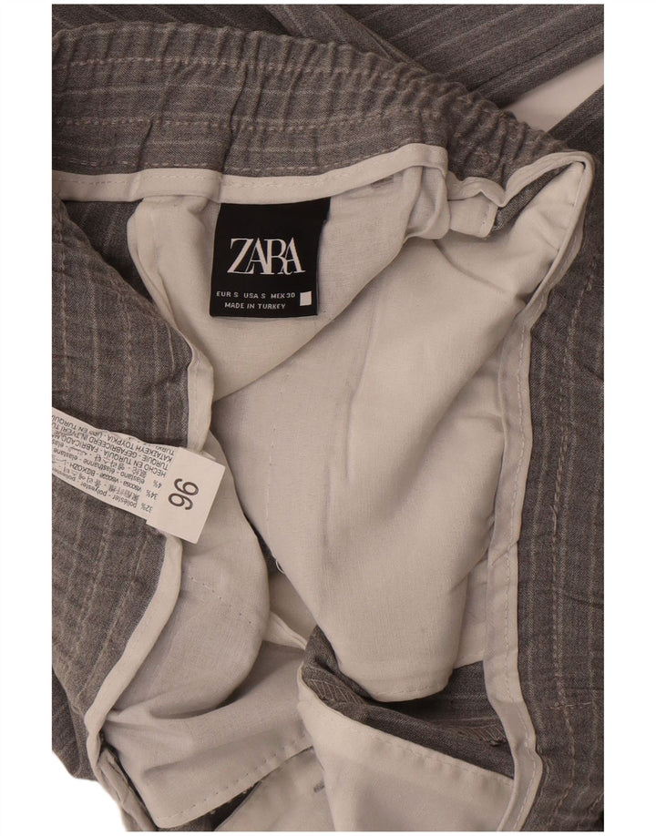 Pantaloni chino slim da uomo Zara piccoli W29 L30 poliestere a righe grigie