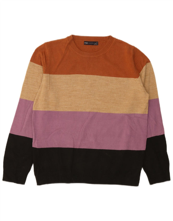 Maglione maglione con scollo a barca da donna Marks & Spencer UK 12 medio multicolore