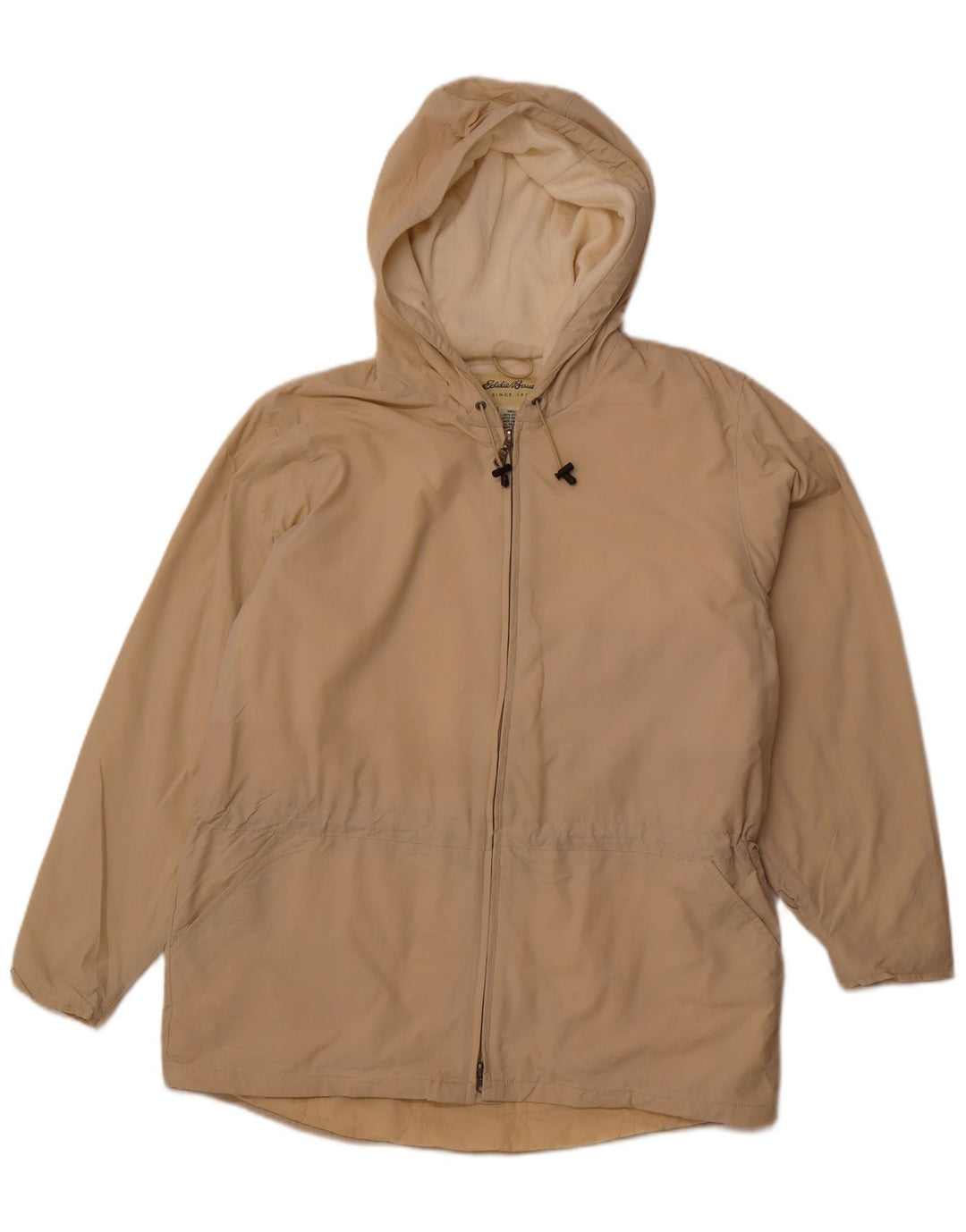 EDDIE BAUER Giacca a vento con cappuccio da uomo UK 38 Nylon beige medio