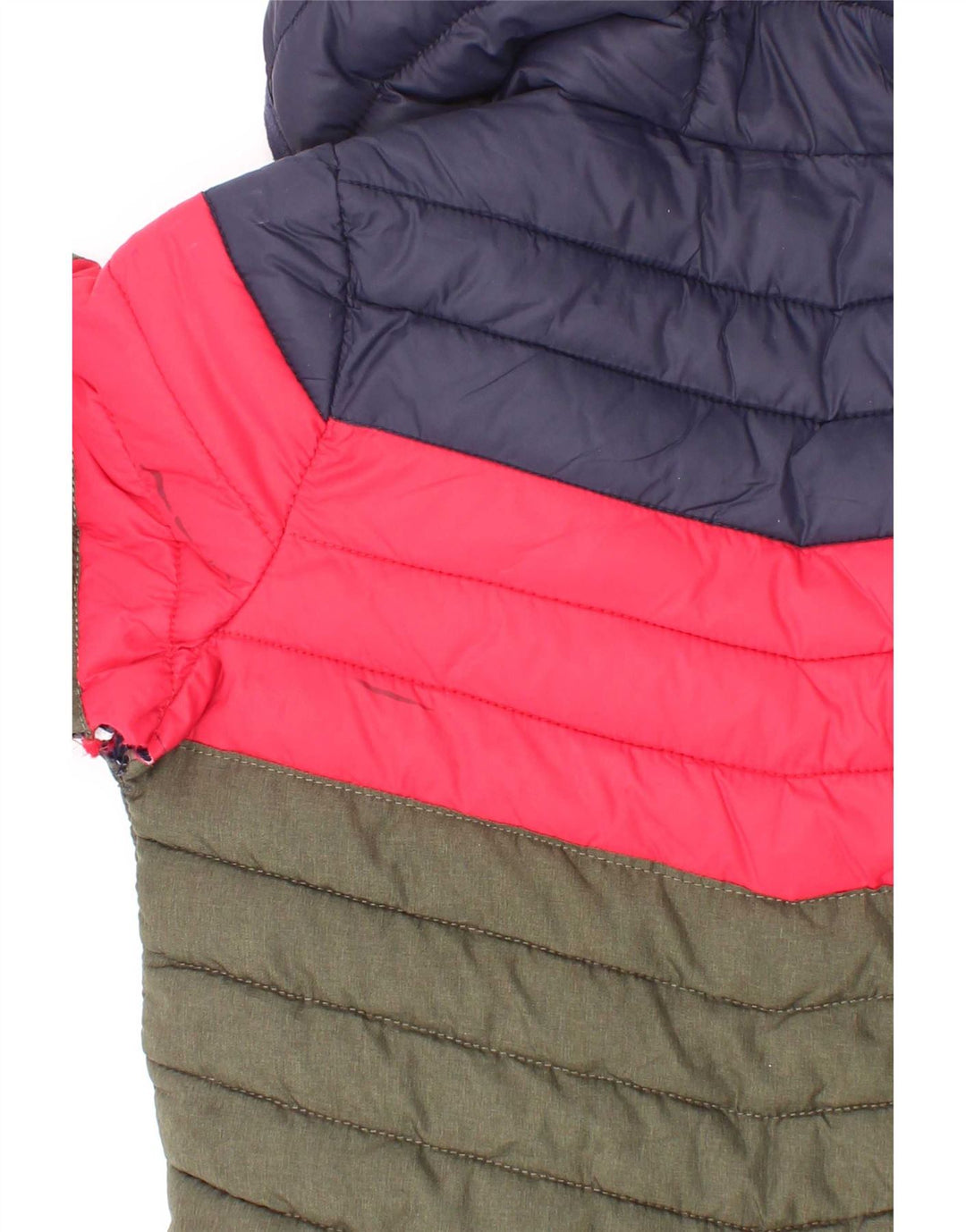 Giacca imbottita con cappuccio Joules per ragazzi 3-4 anni in poliammide color block verde