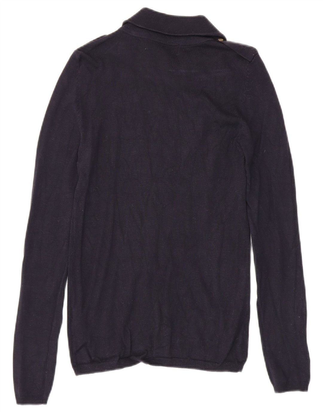 Maglione Zara da donna con collo con zip, UK 12, viscosa blu navy medio