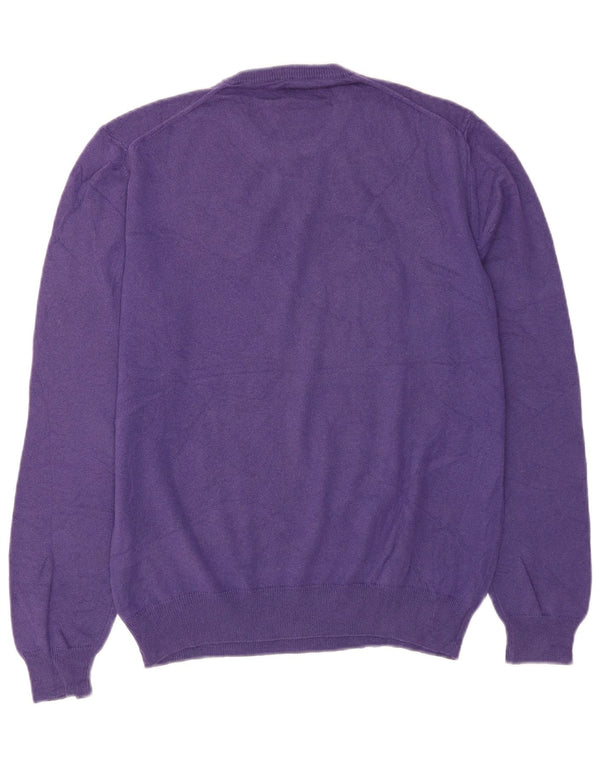 Maglione girocollo da uomo vintage in cashmere viola medio