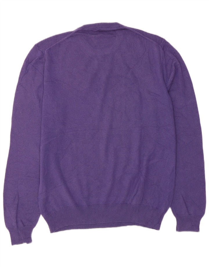 Maglione girocollo da uomo vintage in cashmere viola medio