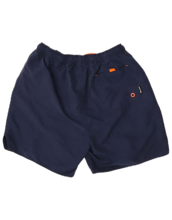 Pantaloncini da bagno con grafica da uomo Bench, poliestere medio blu navy
