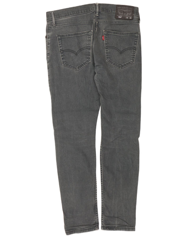 LEVI'S Jeans 512 slim affusolati da uomo W32 L32 cotone grigio