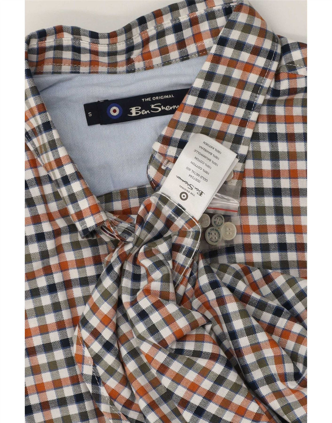 Camicia da uomo classica Ben Sherman, piccola, in cotone a quadretti multicolore