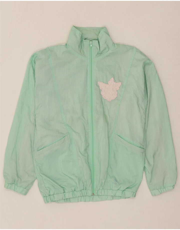 PUMA Womens Tracksuit Top Jacket EU 36 Small Green Polyamide Vintage Puma and Second-Hand Puma from Messina Hembry 
