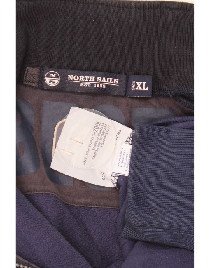 Giacca in pile grafica da uomo North Sails UK 42 XL Poliestere blu navy