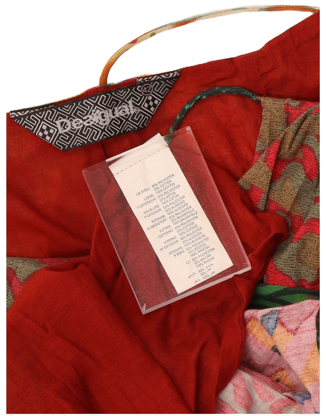 Desigual donna modello astratto prendisole EU 42 grande multicolore