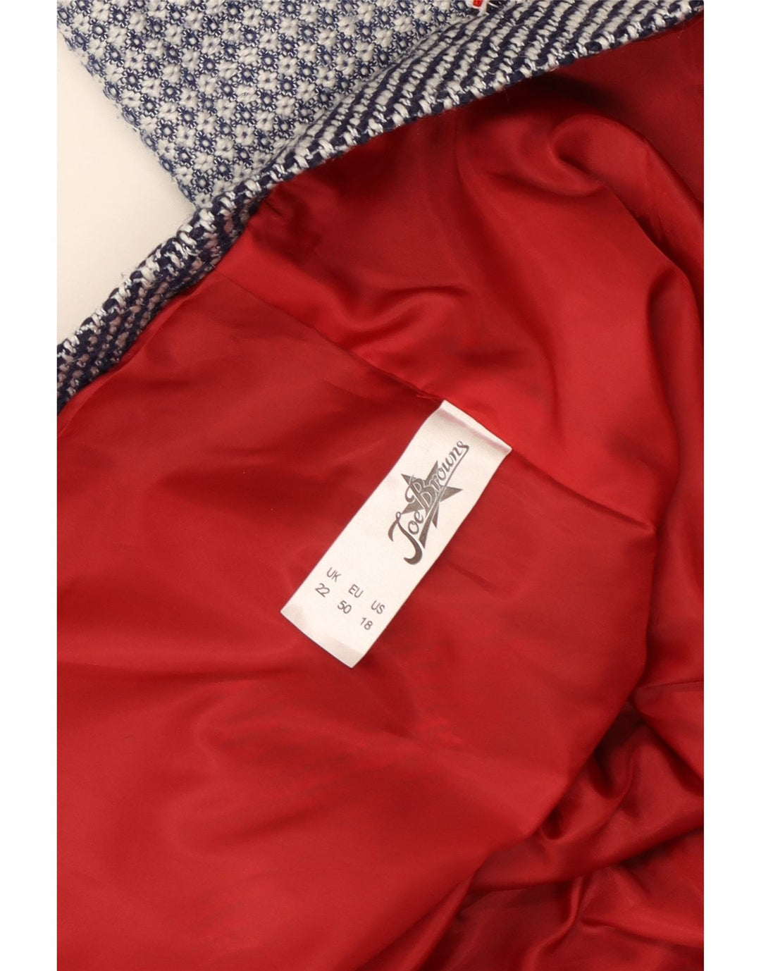 JOE BROWNS Giacca blazer a 4 bottoni da donna UK 22 3XL blu navy a quadri