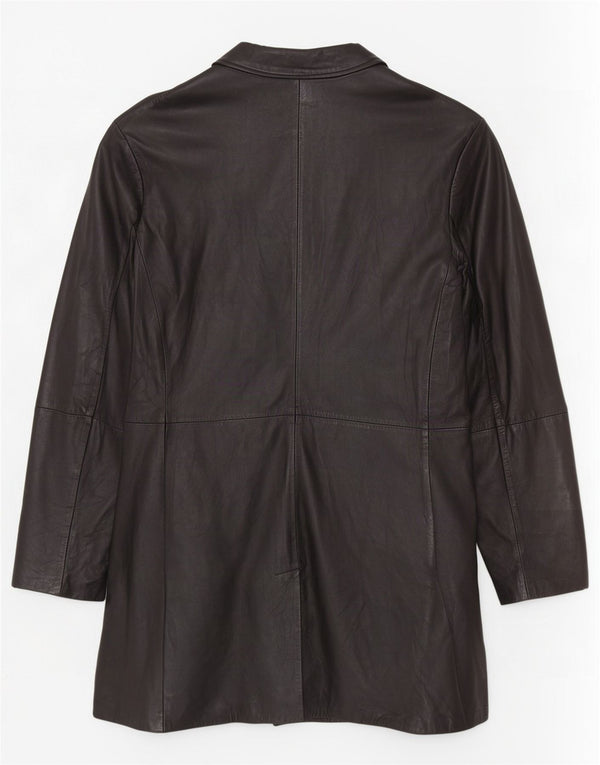 Cappotto in pelle vintage da uomo UK 40 grande nero