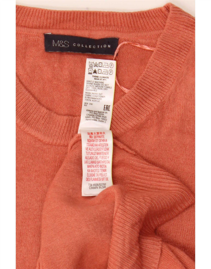 Maglione maglione con scollo a barca da donna Marks & Spencer UK 16 grande arancione