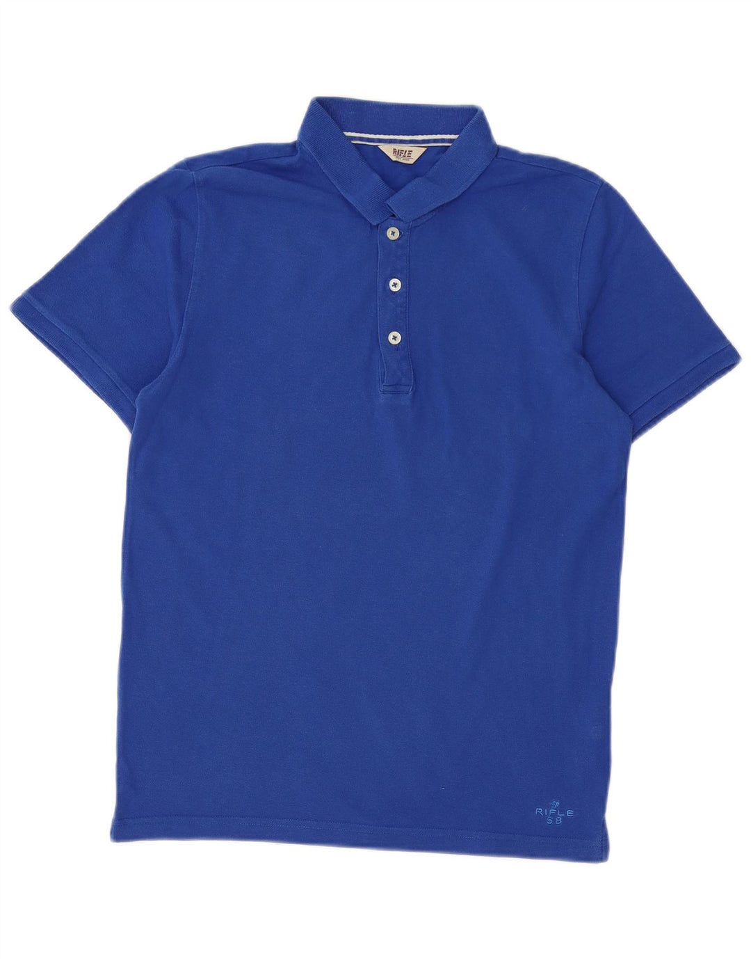 Polo da uomo Rifle in cotone blu medio