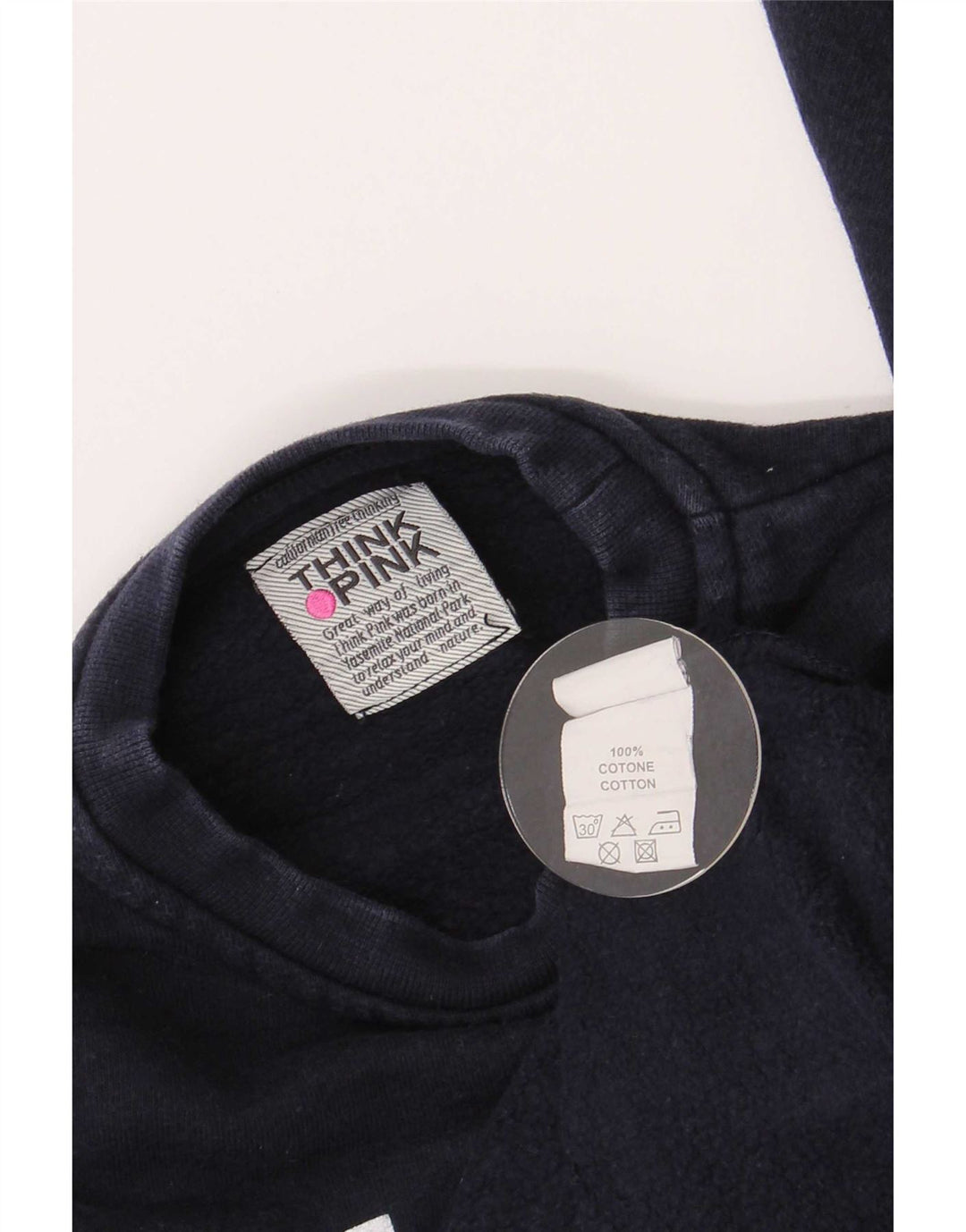 Felpa con vestibilità regolare grafica Think Pink per ragazzi 4-5 anni blu navy