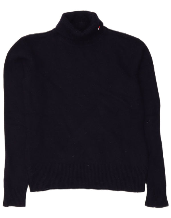 Maglione maglione a collo alto da donna Tommy Hilfiger UK 12 medio blu navy
