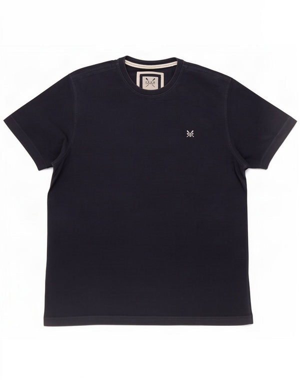 Crew Clothing T-shirt da uomo Top XL in cotone blu navy