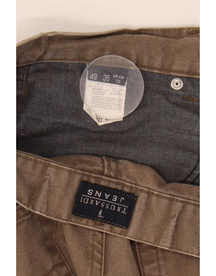 Jeans Straight Uomo Trussardi W33 L27 Cotone Beige