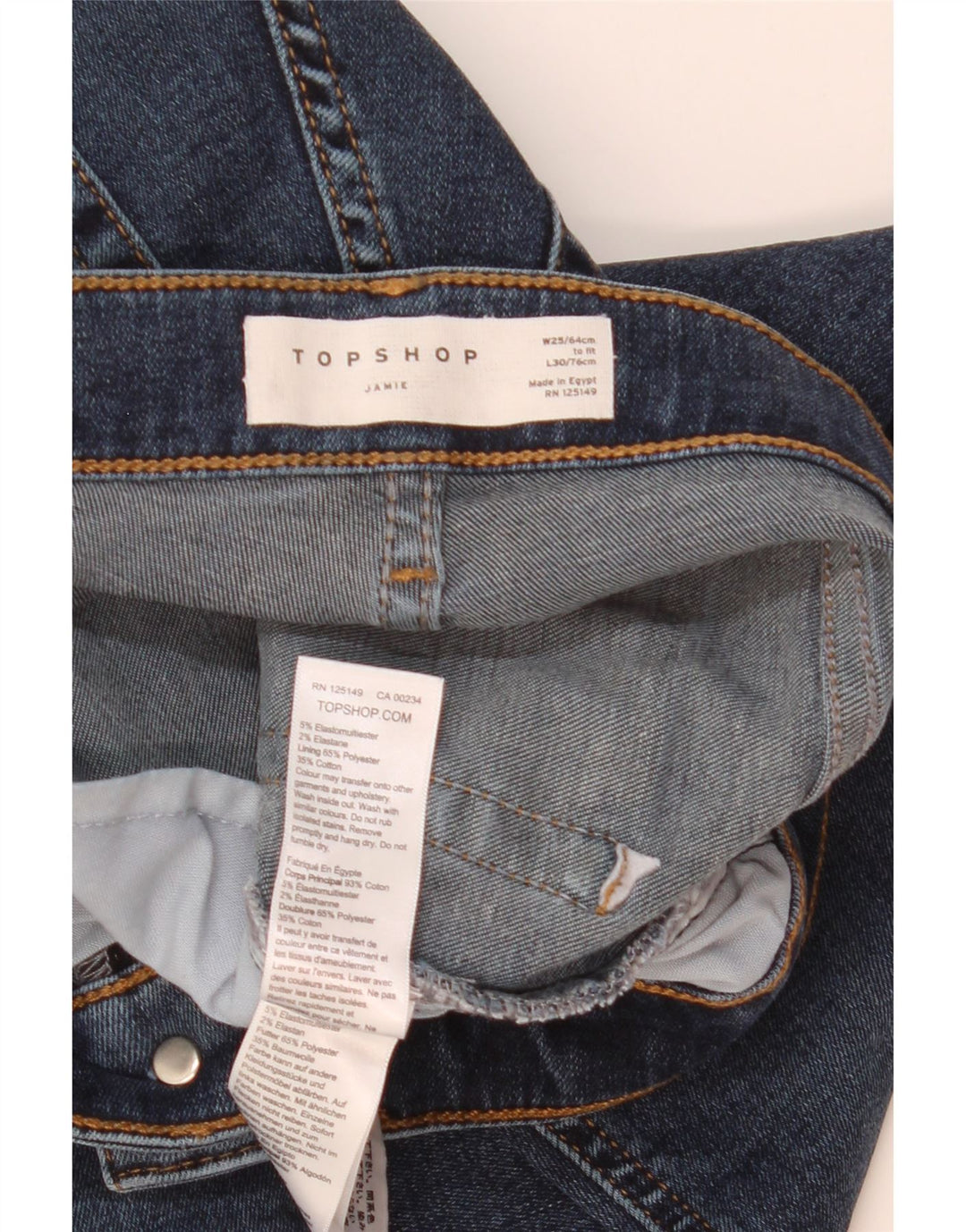 Topshop Jeans skinny Jamie da donna W25 L26 poliestere blu