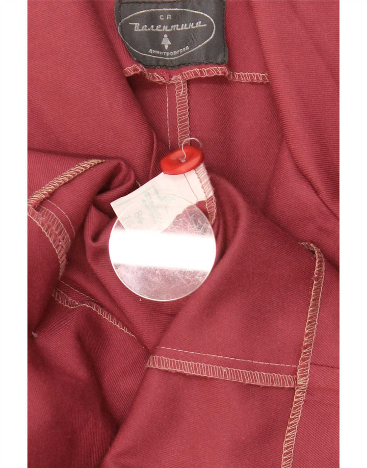Giacca blazer doppiopetto vintage da donna UK 10 piccola rossa