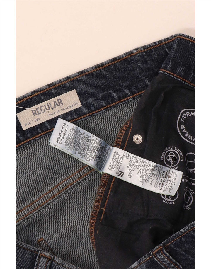 Marks & Spencer Jeans dritti regolari da uomo W36 L32 Blu Cotone