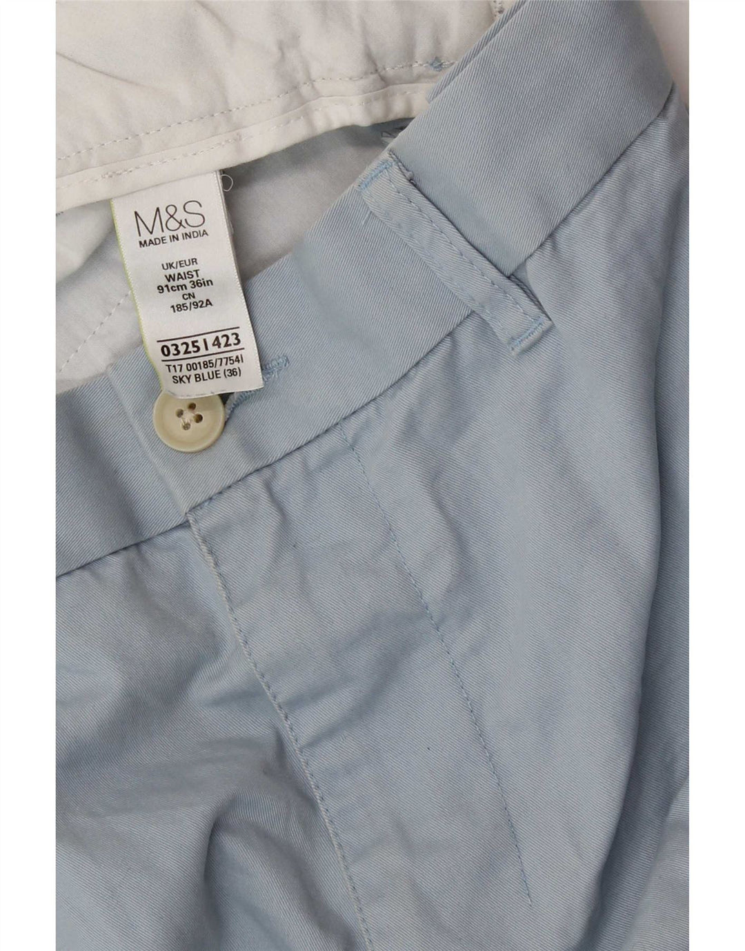 Pantaloncini chino da uomo Marks & Spencer W36 grandi in cotone blu