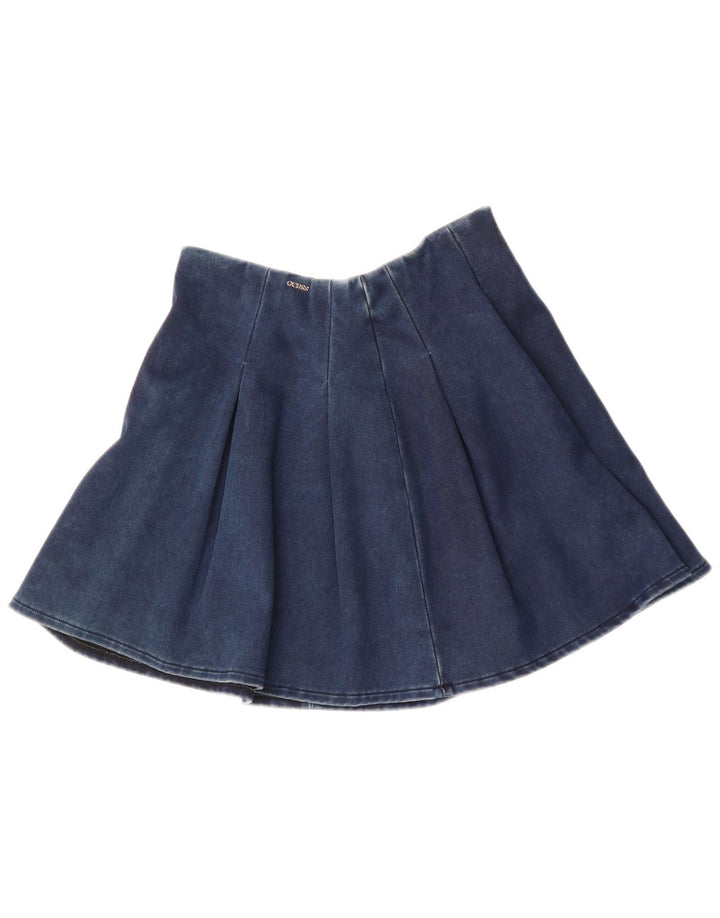 Mini gonna di jeans da donna Guess W28 cotone blu navy medio