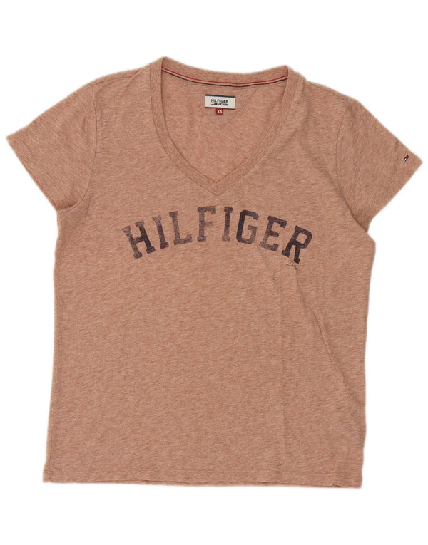 T-shirt grafica oversize da donna Tommy Hilfiger Top UK 6 XS Arancione