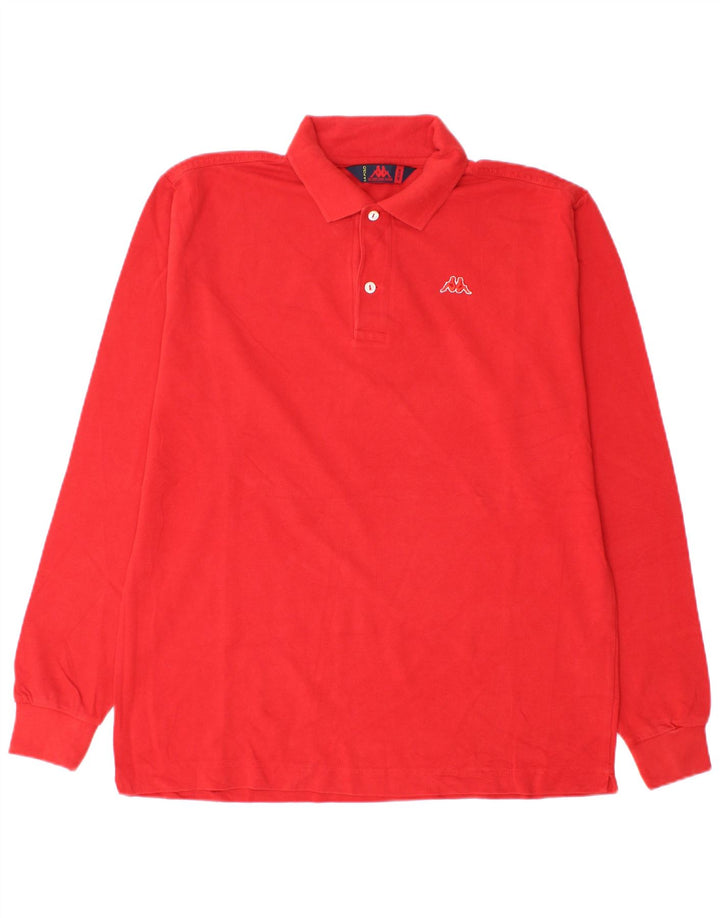 Polo Kappa Uomo Manica Lunga Cotone Rosso Medio