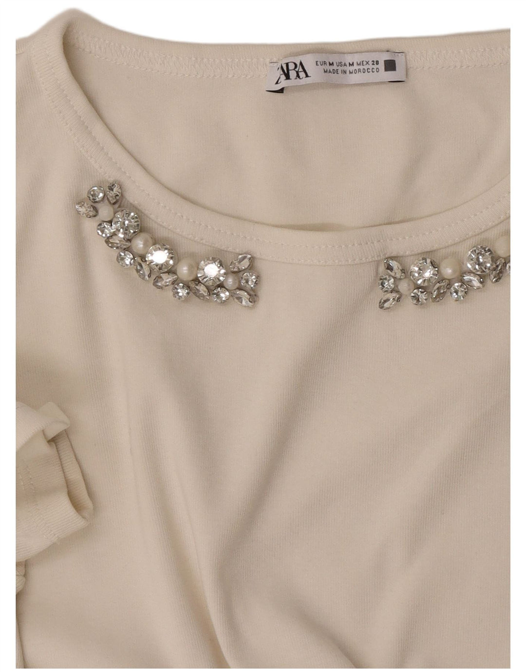 T-shirt Zara da donna Top UK 12 bianca media