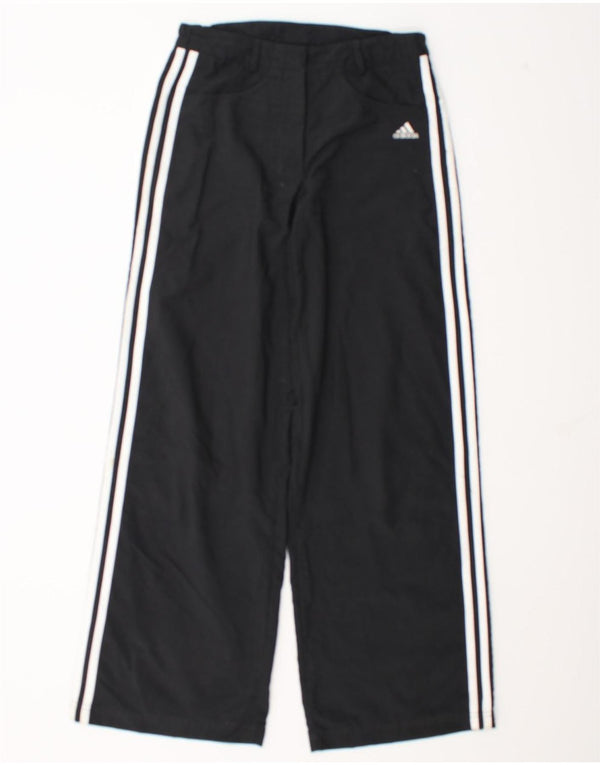 Pantaloni casual Adidas da uomo a gamba larga UK 8 Small W27 L30 poliestere nero