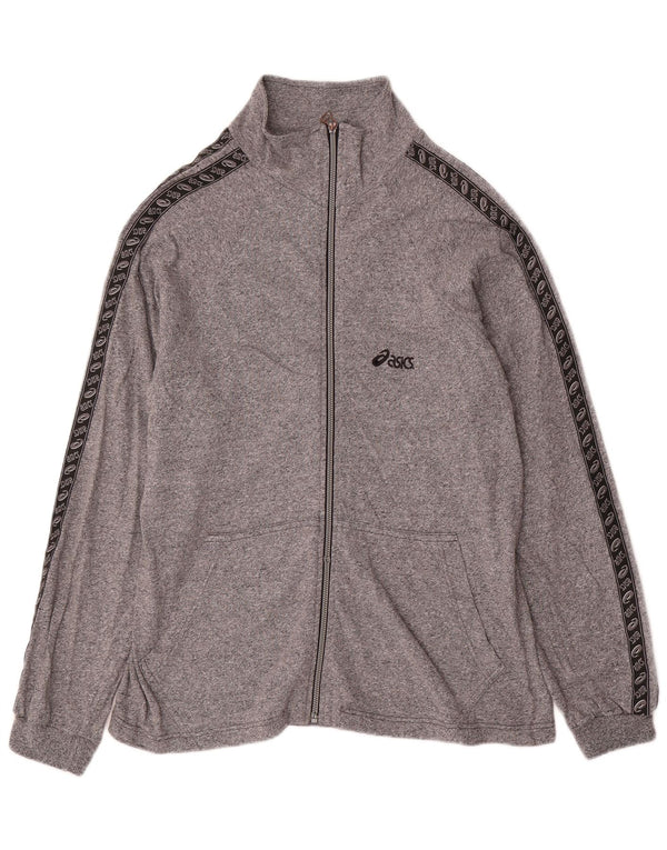 Giacca da ginnastica grafica da uomo Asics XL in cotone chiazzato grigio