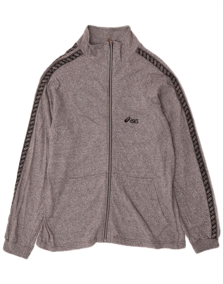 Giacca da ginnastica grafica da uomo Asics XL in cotone chiazzato grigio