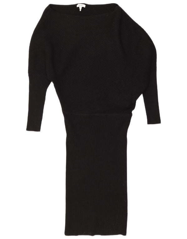 Abito da donna Reiss in maglia a vita bassa UK 14 Viscosa nera media