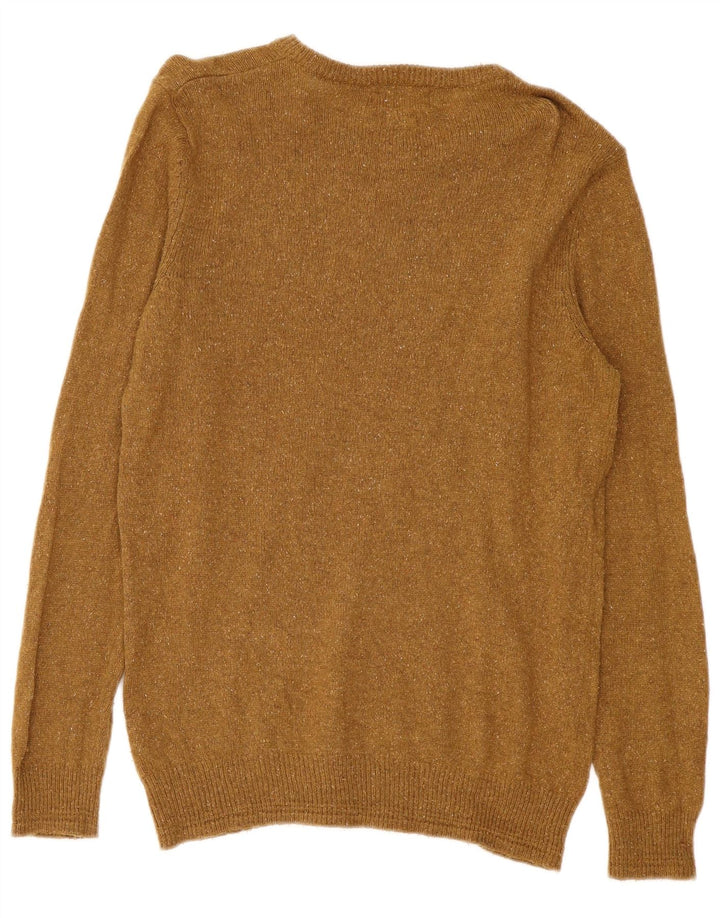Maglione maglione girocollo da uomo Marks & Spencer grande lana screziata color kaki