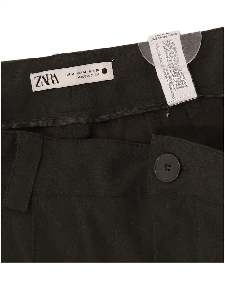 Pantaloni casual con pegging da donna Zara medi W28 L32 poliestere kaki