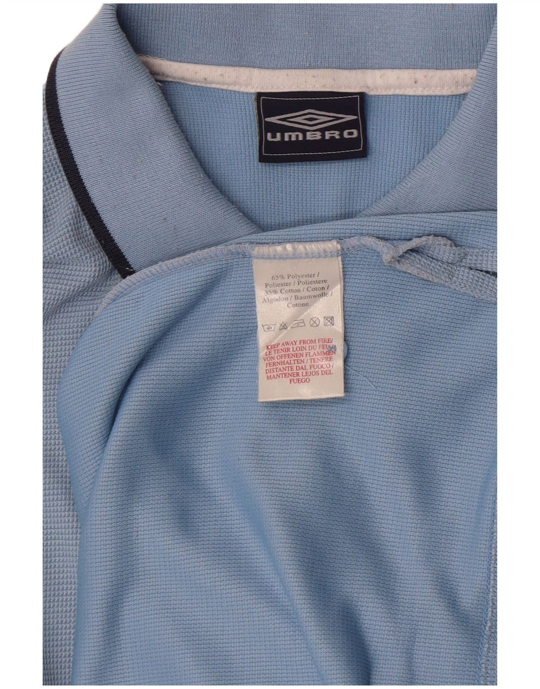 Polo da uomo Umbro in poliestere blu medio