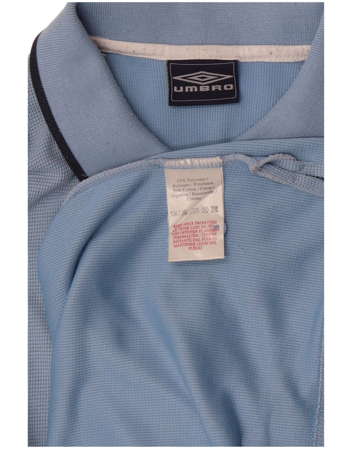 Polo da uomo Umbro in poliestere blu medio