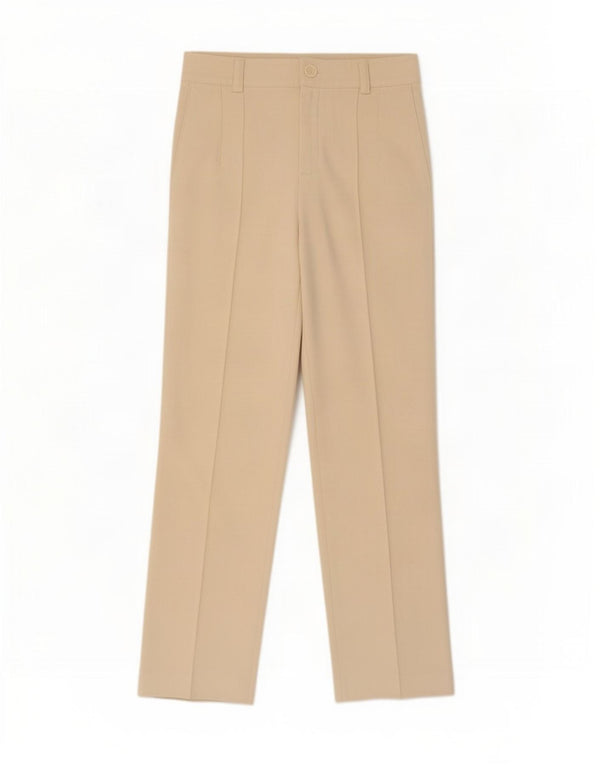 Pantaloni casual dritti da donna Zara medi W32 L33 poliestere bianco sporco