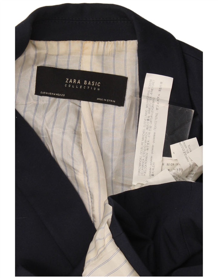 Giacca blazer da donna a 1 bottone Zara UK 12 poliestere blu navy medio