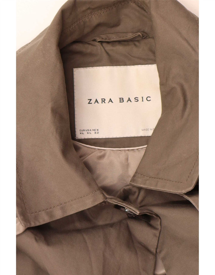 Trench corto da donna Zara UK 18 XL cotone grigio
