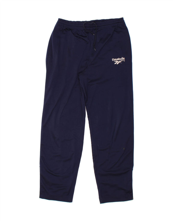 REEBOK Mens Tracksuit Trousers Medium  Navy Blue Colourblock Polyester Vintage Reebok and Second-Hand Reebok from Messina Hembry 