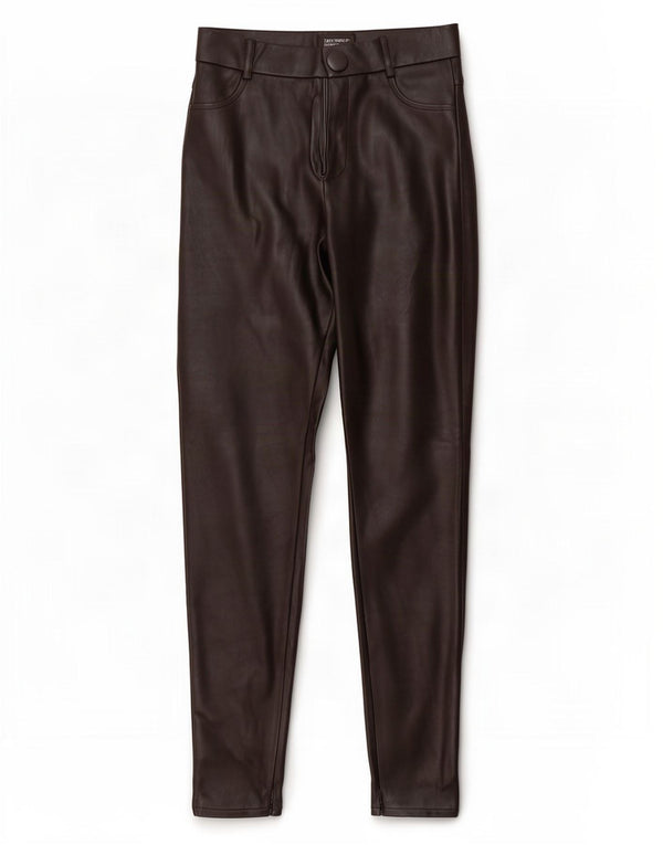 Leggings in ecopelle Trafaluc da donna Zara UK 14 poliuretano nero medio