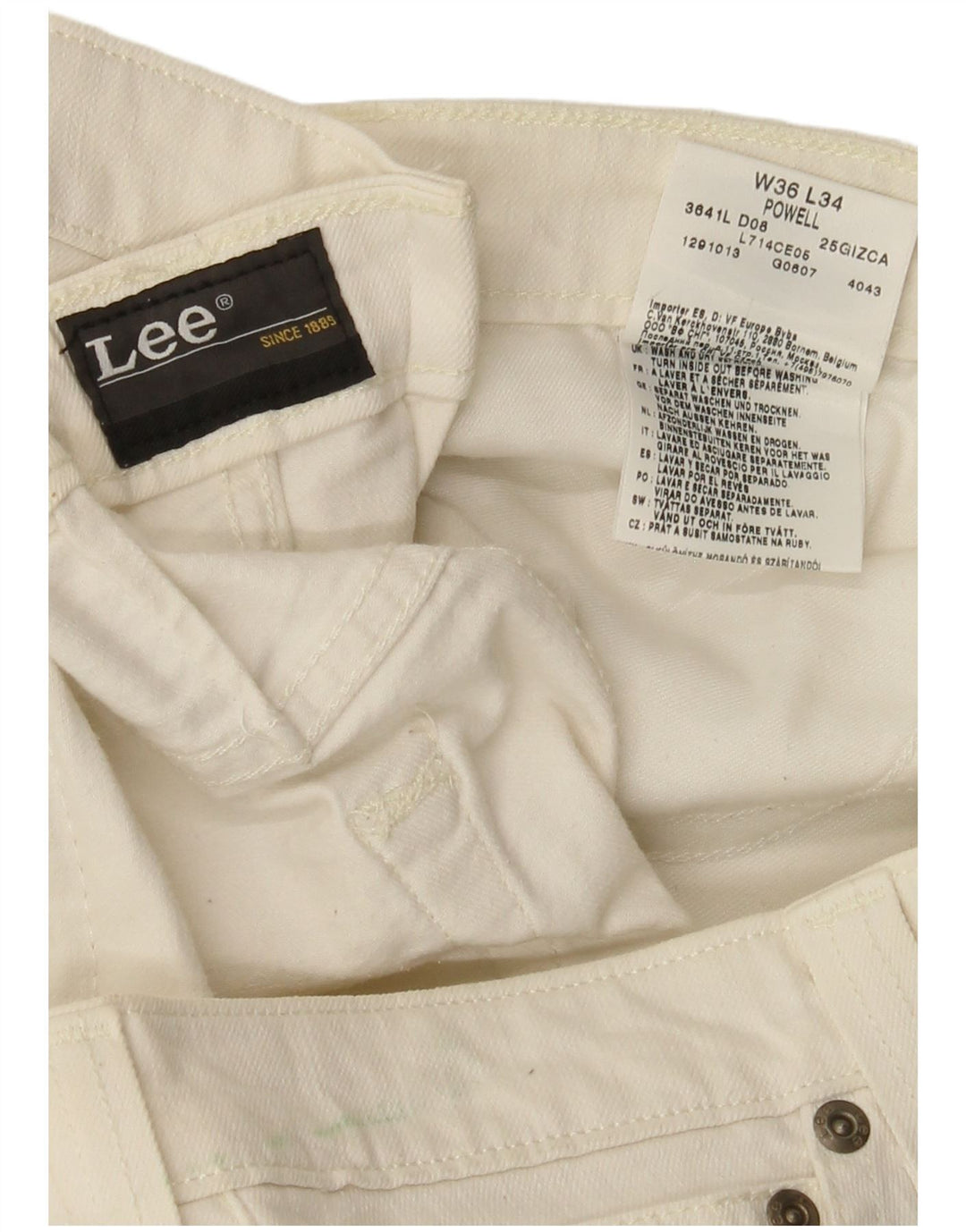 Jeans Powell da donna Lee W36 L33 cotone bianco
