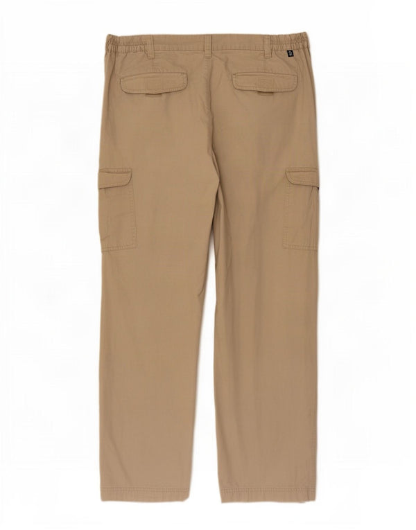 Pantaloni cargo dritti da uomo Farah W34 L31 in cotone beige