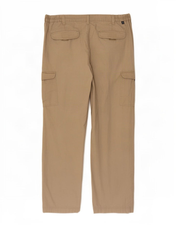 Pantaloni cargo dritti da uomo Farah W34 L31 in cotone beige